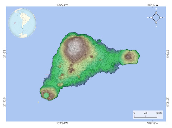 Modelo digital de elevaciones de Rapa Nui